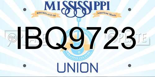 IBQ9723 Mississippi License Plate