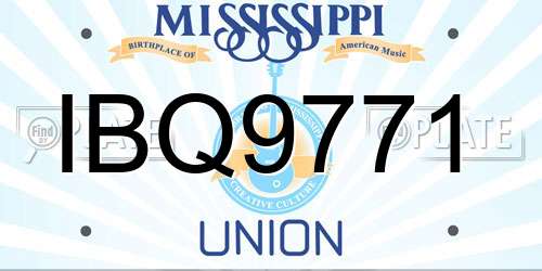 IBQ9771 Mississippi License Plate