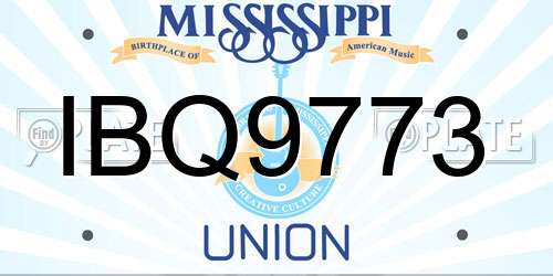 IBQ9773 Mississippi License Plate