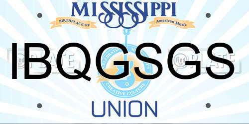 IBQGSGS Mississippi License Plate