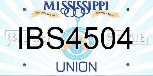 IBS4504 Mississippi License Plate