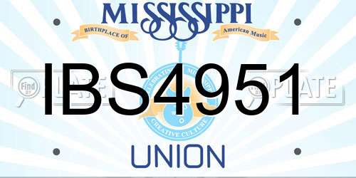IBS4951 Mississippi License Plate