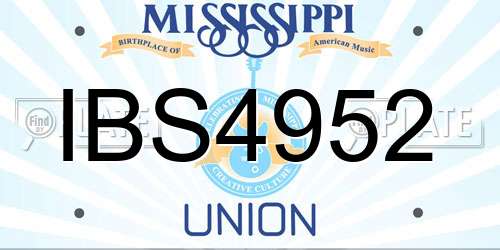 IBS4952 Mississippi License Plate
