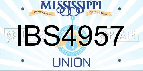 IBS4957 Mississippi License Plate