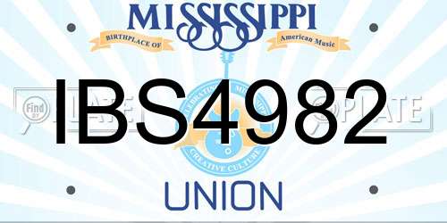 IBS4982 Mississippi License Plate