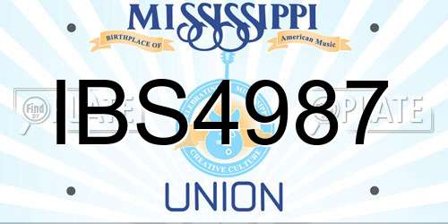 IBS4987 Mississippi License Plate