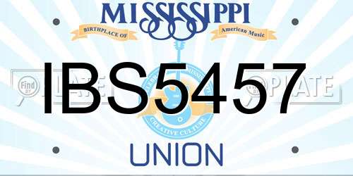IBS5457 Mississippi License Plate