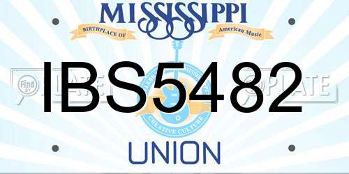 IBS5482 Mississippi License Plate