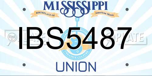 IBS5487 Mississippi License Plate
