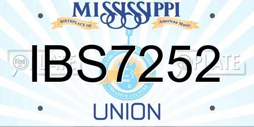 IBS7252 Mississippi License Plate
