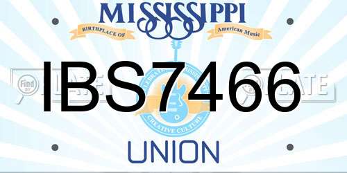 IBS7466 Mississippi License Plate