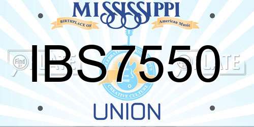 IBS7550 Mississippi License Plate