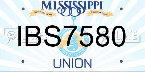 IBS7580 Mississippi License Plate