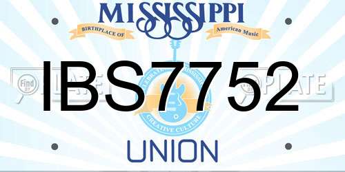 IBS7752 Mississippi License Plate