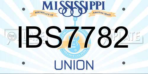 IBS7782 Mississippi License Plate