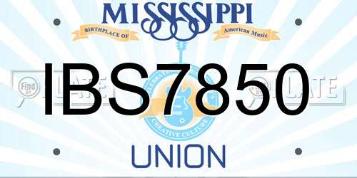 IBS7850 Mississippi License Plate