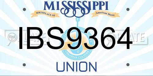 IBS9364 Mississippi License Plate