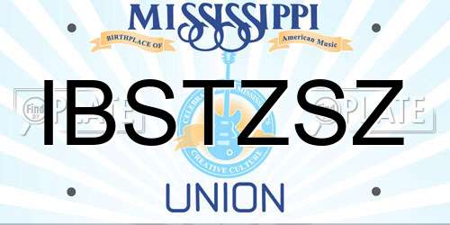 IBSTZSZ Mississippi License Plate