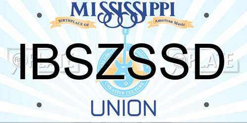 IBSZSSD Mississippi License Plate