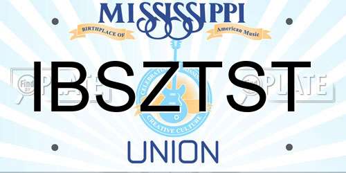 IBSZTST Mississippi License Plate