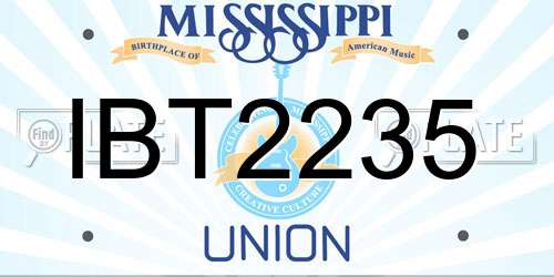 IBT2235 Mississippi License Plate