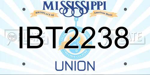 IBT2238 Mississippi License Plate