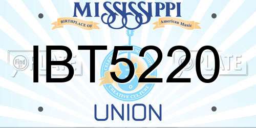 IBT5220 Mississippi License Plate
