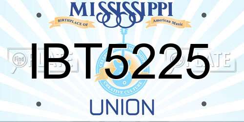 IBT5225 Mississippi License Plate