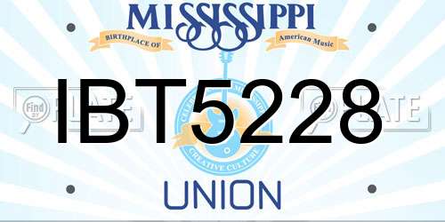 IBT5228 Mississippi License Plate