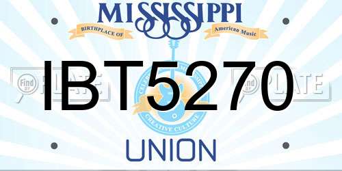 IBT5270 Mississippi License Plate