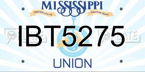 IBT5275 Mississippi License Plate