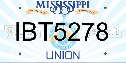 IBT5278 Mississippi License Plate
