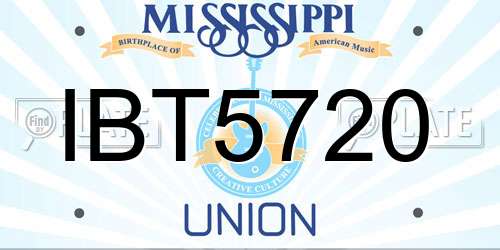 IBT5720 Mississippi License Plate