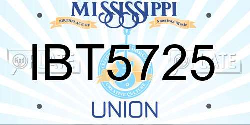 IBT5725 Mississippi License Plate