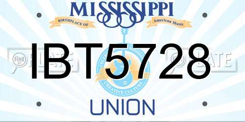 IBT5728 Mississippi License Plate