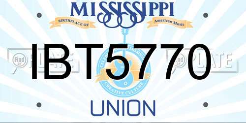 IBT5770 Mississippi License Plate