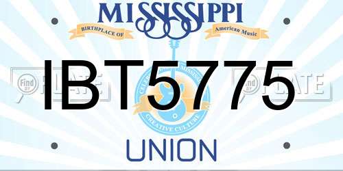 IBT5775 Mississippi License Plate