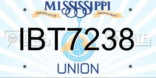 IBT7238 Mississippi License Plate