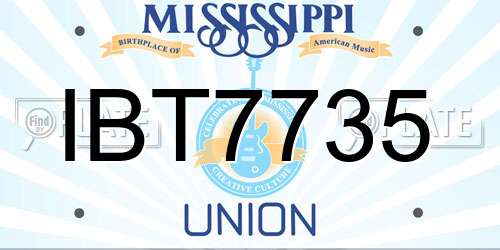 IBT7735 Mississippi License Plate
