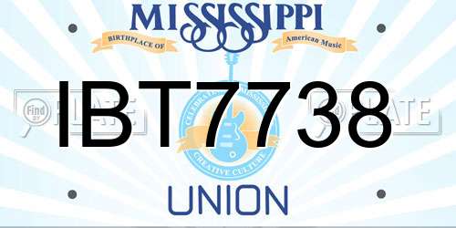 IBT7738 Mississippi License Plate