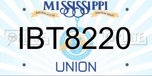 IBT8220 Mississippi License Plate