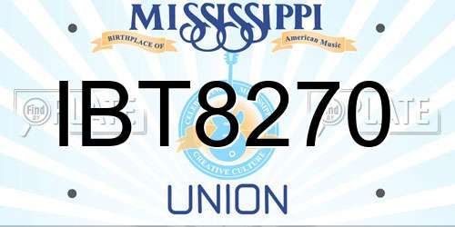 IBT8270 Mississippi License Plate