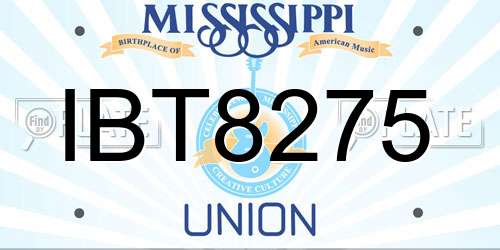 IBT8275 Mississippi License Plate