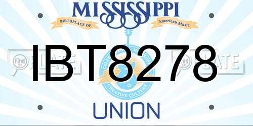 IBT8278 Mississippi License Plate