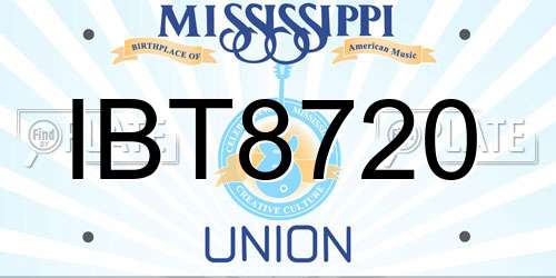 IBT8720 Mississippi License Plate