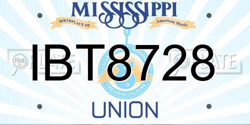 IBT8728 Mississippi License Plate