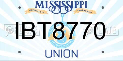 IBT8770 Mississippi License Plate