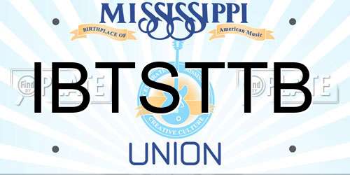 IBTSTTB Mississippi License Plate