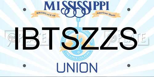 IBTSZZS Mississippi License Plate