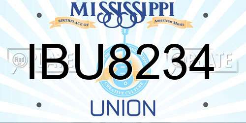 IBU8234 Mississippi License Plate